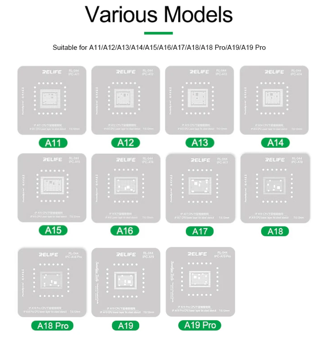 工具 RELIFE iPhone用 CPU 植ニッケル錫立て作業台セット (A11-A19 Pro対応) RL-601MA