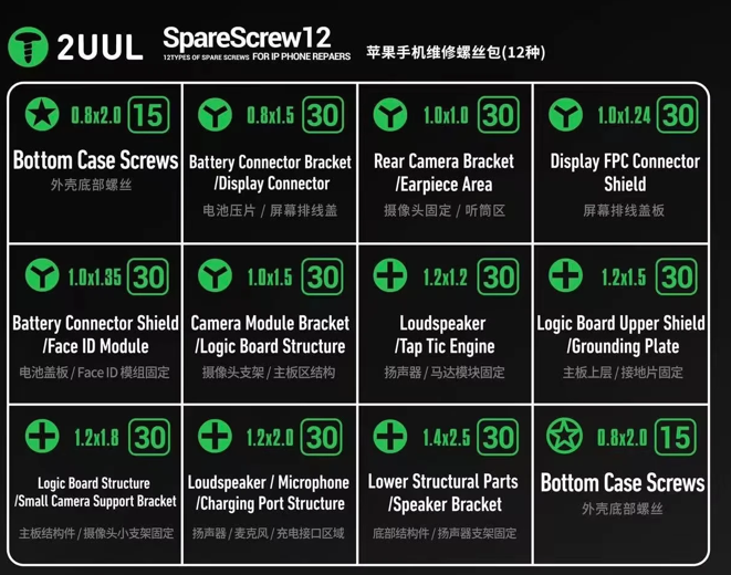 工具 iPhone交換用ネジセット 300PCS  2UUL SC22