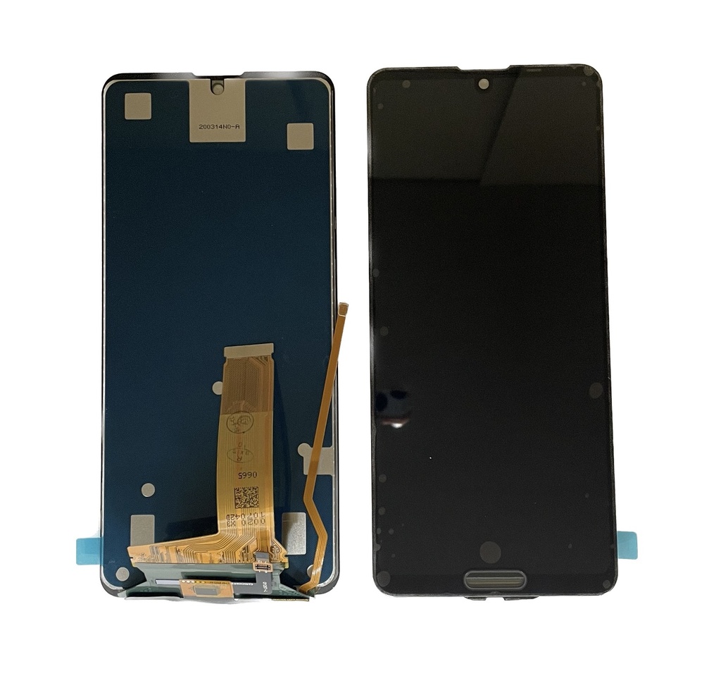 （取り寄せ品）AQUOS R5G フロントパネル 黒 指紋無し｜再生品