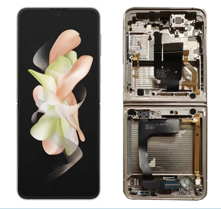 （取り寄せ品）Galaxy Z Flip4 （大）フロントパネル （フレーム付き） 黒 ｜OLED再生品