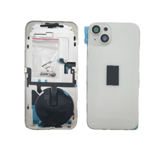 （取り寄せ品 ）iPhone 14 Plusミドルフレーム+ バックガラス 互換品 白