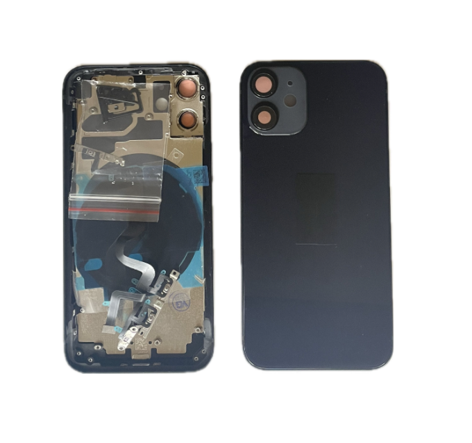 iPhone 12mini バックガラス(フレーム一体型) 互換品 黒