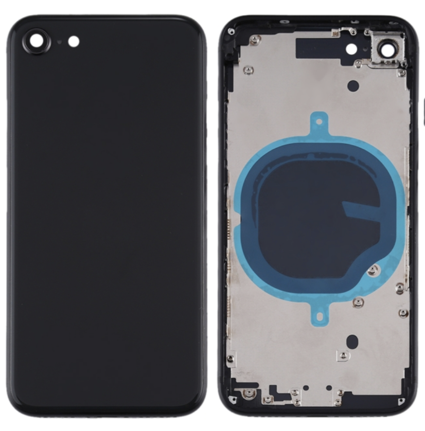 iPhone SE2 バックガラス(フレーム一体型) 純正取外品 黒