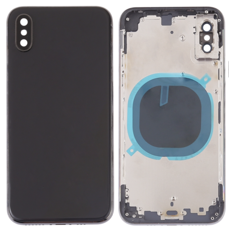 （取り寄せ品）iPhone XS バックガラス（フレーム一体型） 黒｜取り外し品