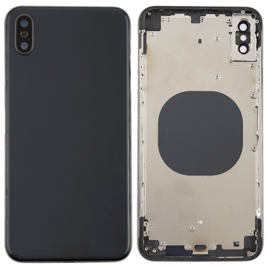 （取り寄せ品 ）iPhone XS MAX バックガラス（フレーム一体型） 黒｜取り外し品