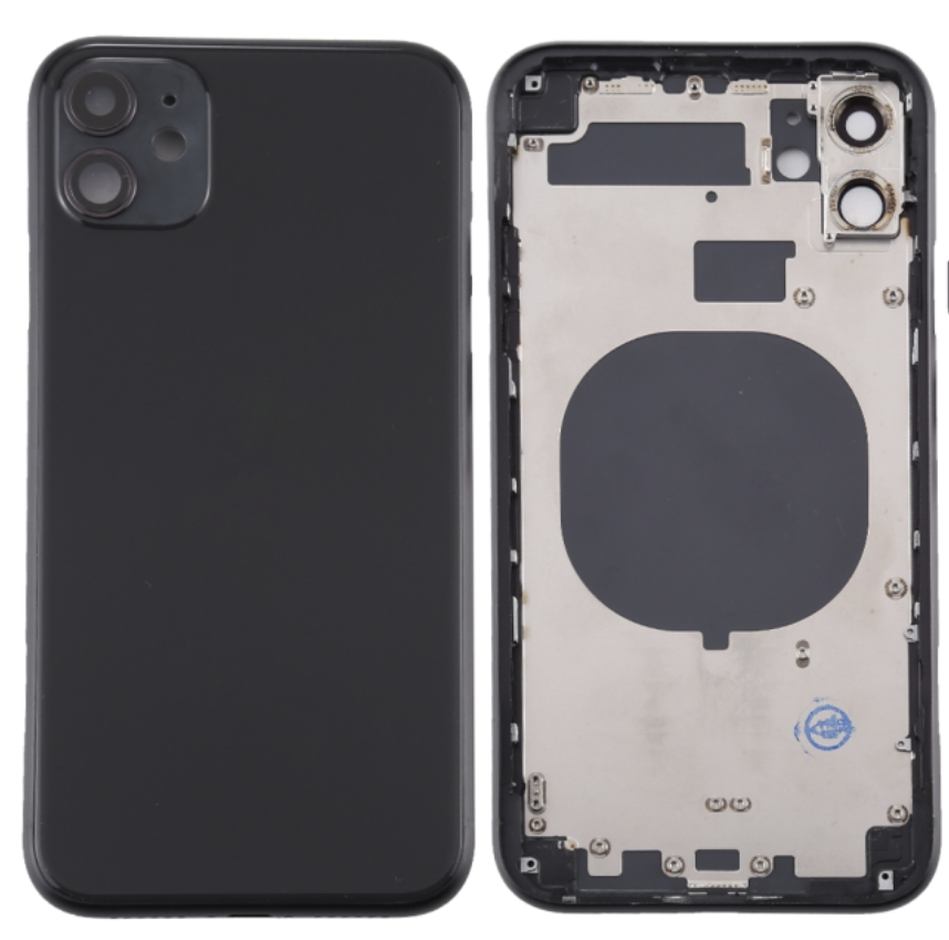 （取り寄せ品）iPhone 11 バックガラス（フレーム一体型） 黒｜取り外し品