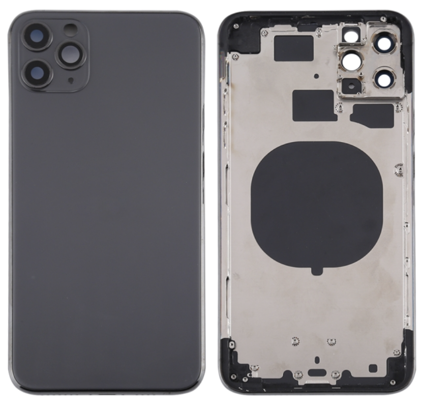 （取り寄せ品 ）iPhone 11 Pro Max バックガラス（フレーム一体型） 黒｜取り外し品