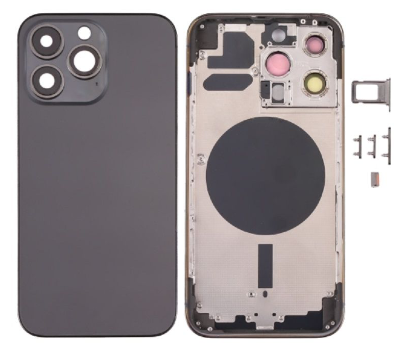（取り寄せ品 ）iPhone 13 バックガラス（フレーム一体型）  黒｜取り外し品
