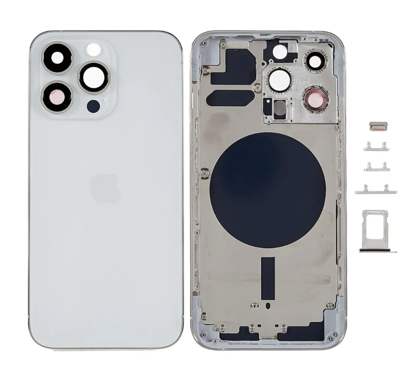 （取り寄せ品）iPhone 13 Pro バックガラス（フレーム一体型）  白｜取り外し品