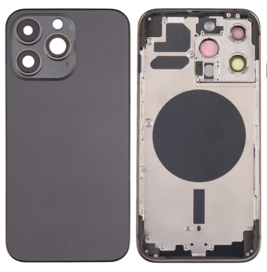 （取り寄せ品）iPhone 13 Pro バックガラス（フレーム一体型）  黒｜取り外し品