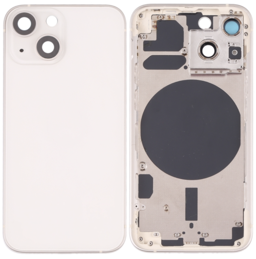 （取り寄せ品）iPhone 13mini バックガラス（フレーム一体型）  白｜取り外し品
