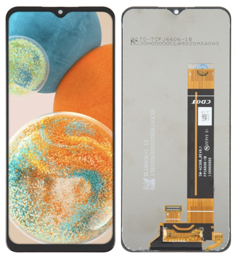 （取り寄せ品）Galaxy A23 5G フロントパネル 黒 海外版｜純正組立品