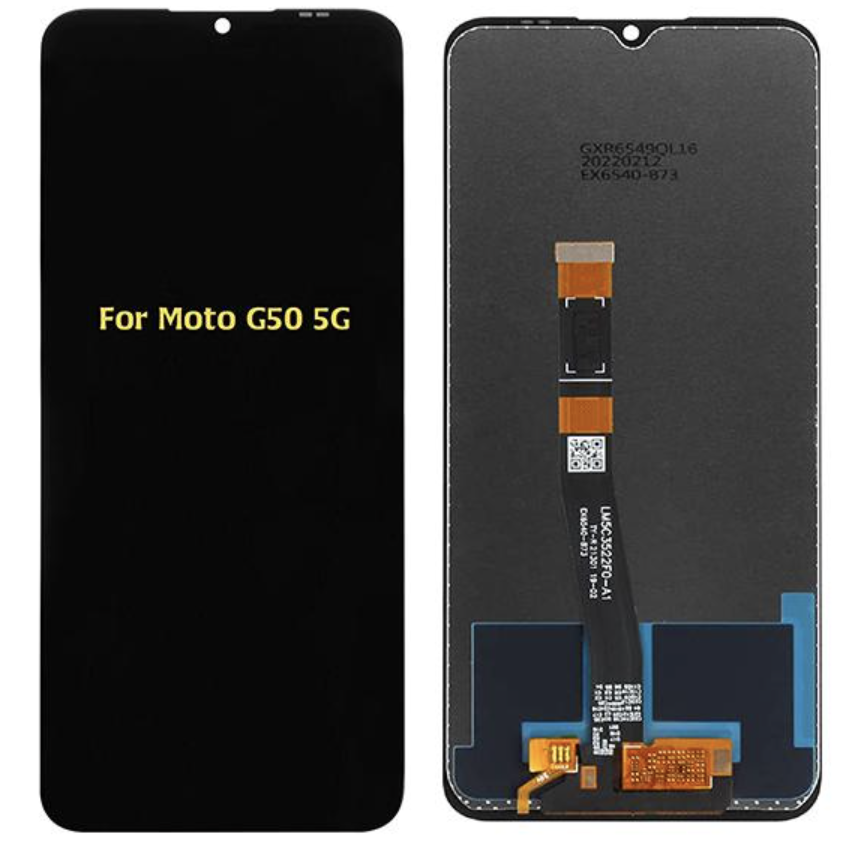 （取り寄せ品）For Motorola  Moto G50 5G フロントパネル 黒 ｜OLED再生品