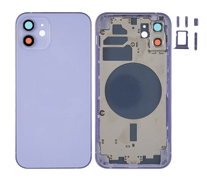 iPhone 12 バックガラス(フレーム一体型) 互換品 紫