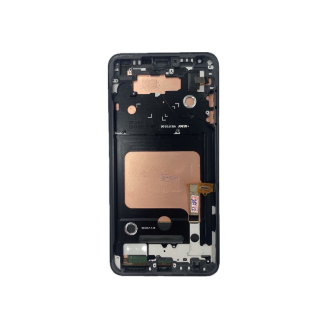 （取り寄せ品 ）LG isai V30+  フロントパネル 枠付き 黒 ｜OLED純正組立品