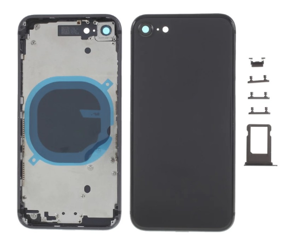 iPhone 8G バックガラス(フレーム一体型) 互換品 黒 logoなし