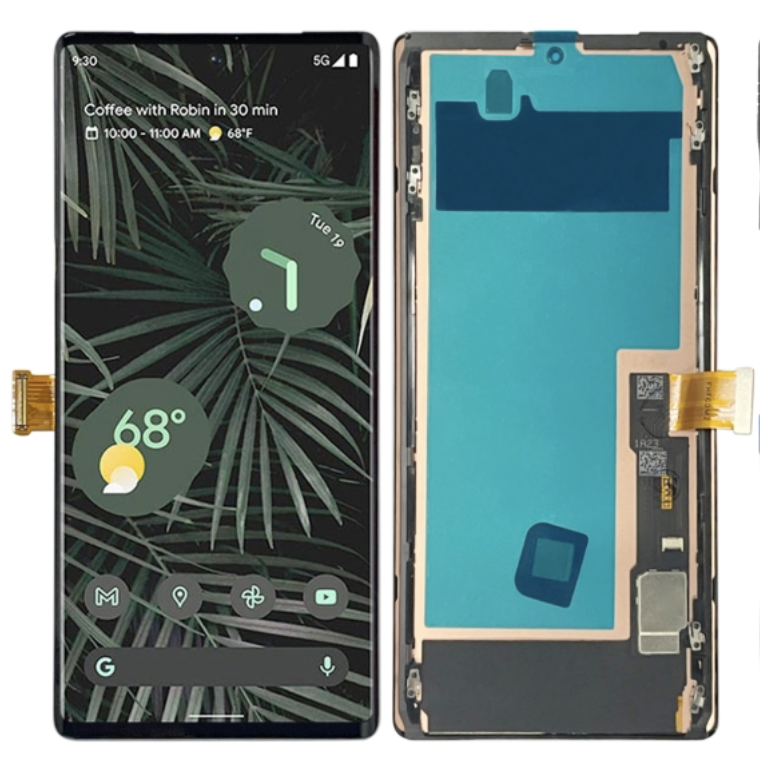 （取り寄せ品 ） Google Pixel 6Proフロントパネル 黒 （フレーム付き） ｜OLED再生品