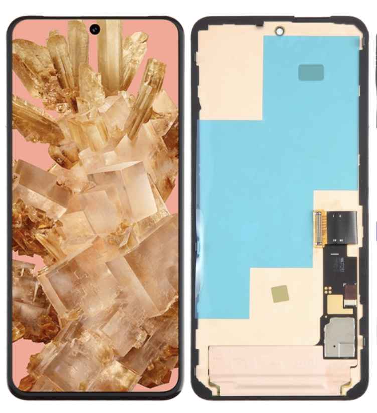 （取り寄せ品 ）Google Pixel 8 フロントパネル 黒 （フレーム付き） ｜OLED純正組立品