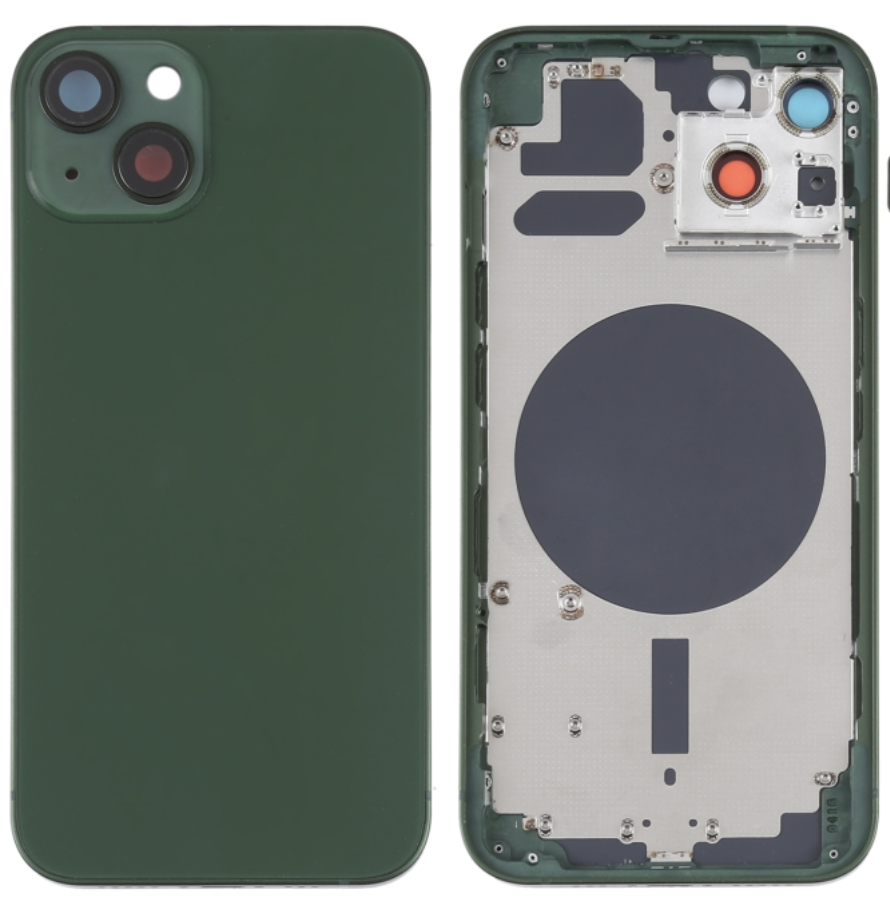 （取り寄せ品）iPhone 13 バックガラス（フレーム一体型）  グリーン｜取り外し品