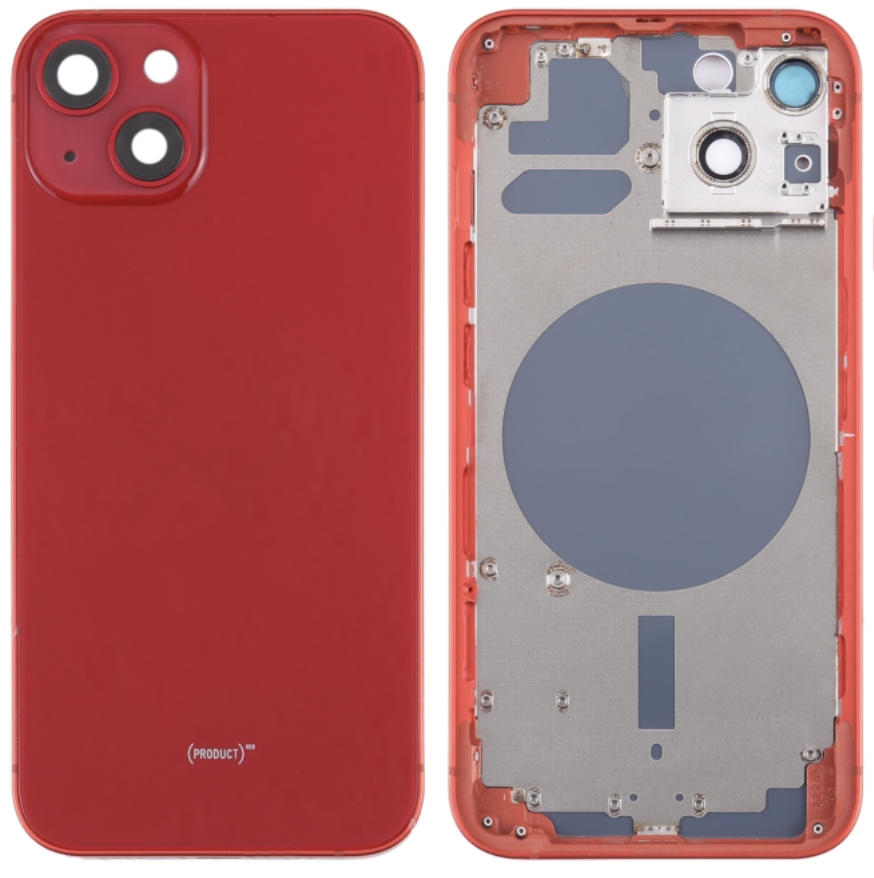 （取り寄せ品）iPhone 13 バックガラス（フレーム一体型）  レッド｜取り外し品