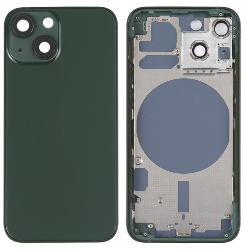 （取り寄せ品）iPhone 13mini バックガラス（フレーム一体型）  グリーン｜取り外し品