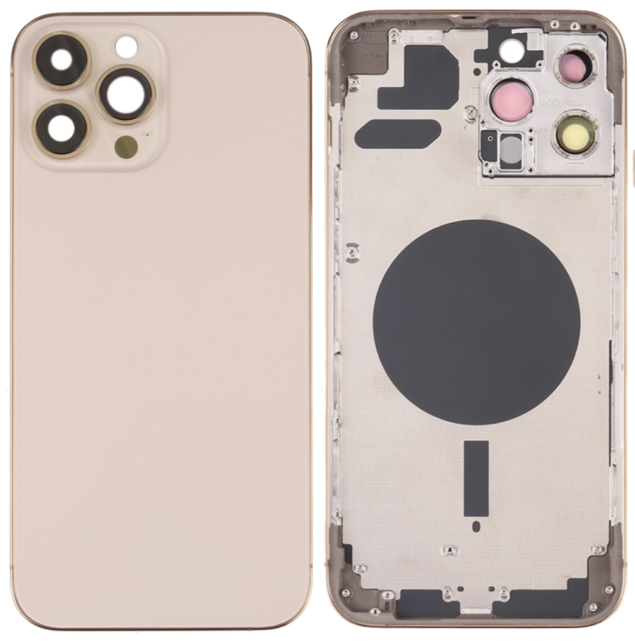 （取り寄せ品）iPhone 13 Pro Max バックガラス（フレーム一体型）  ゴールド｜取り外し品