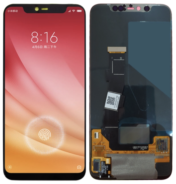 （取り寄せ品 ）Xiaomi Mi 8 Pro フロントパネル 黒 ｜OLED再生品