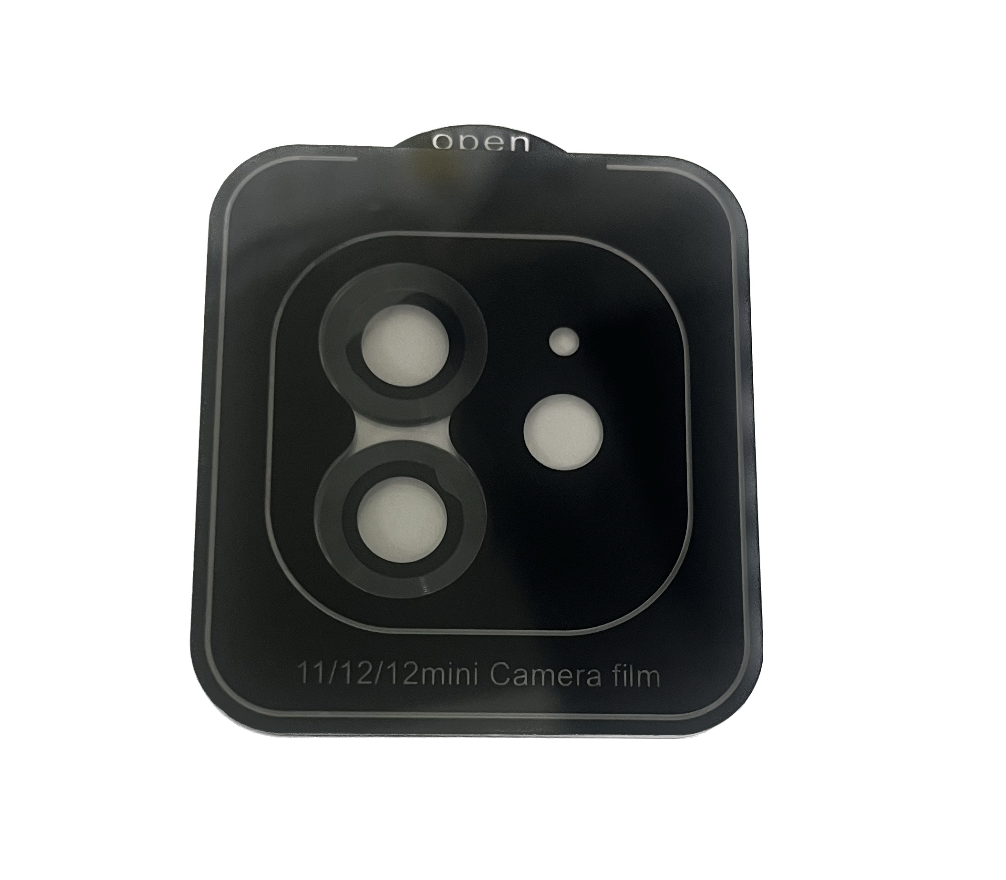 [X5402カメラカバー] iPhone 11｜12｜12mini カメラレンズ強化ガラス 黒