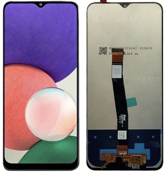 （取り寄せ品）Galaxy A22 5G フロントパネル 海外版 黒｜再生品