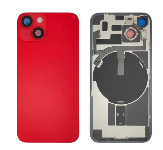  （取り寄せ品）iPhone 14Plus  バックガラス 互換品（レンズ＆MagSafe付き）赤