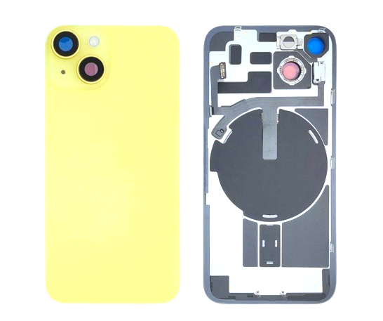 （取り寄せ品）iPhone 14Plus  バックガラス 互換品（レンズ＆MagSafe付き） イエロー
