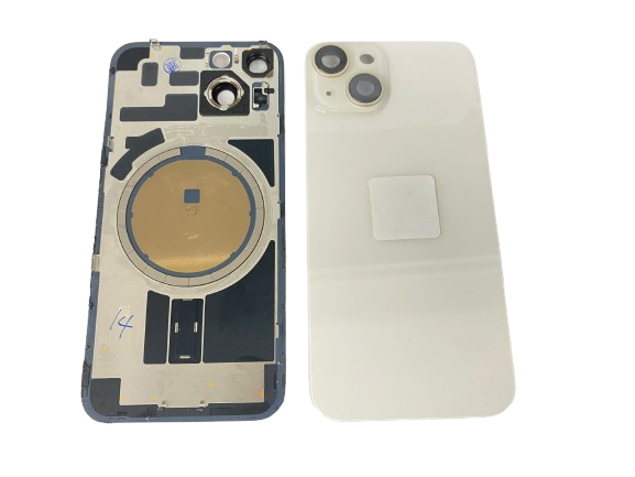 iPhone 14 バックガラス 取り外し品 （レンズ付き）白