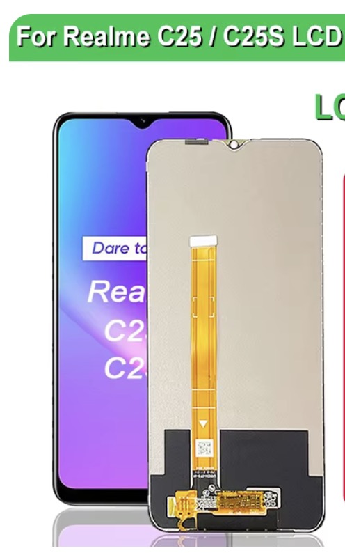 Realme C25｜C25S フロントパネル 黒｜再生品