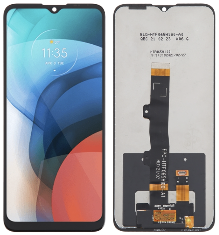 （取り寄せ品）Motorola Moto E7 フロントパネル 黒｜再生品