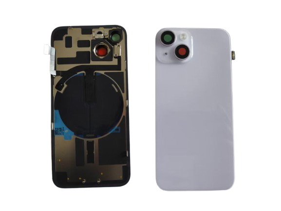 iPhone 14 バックガラス 互換品 （レンズ＆MagSafe付き）パープル ロゴなし