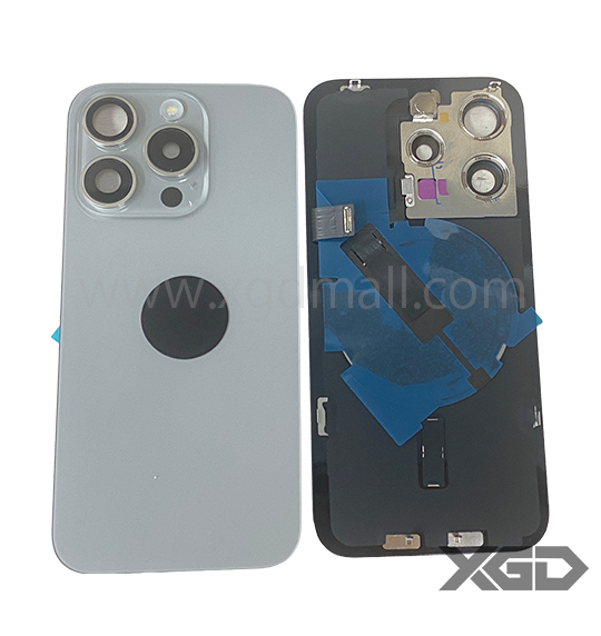 iPhone 15Pro バックガラス 互換品（レンズ＆MagSafe付き） ナチュラルチタニウム
