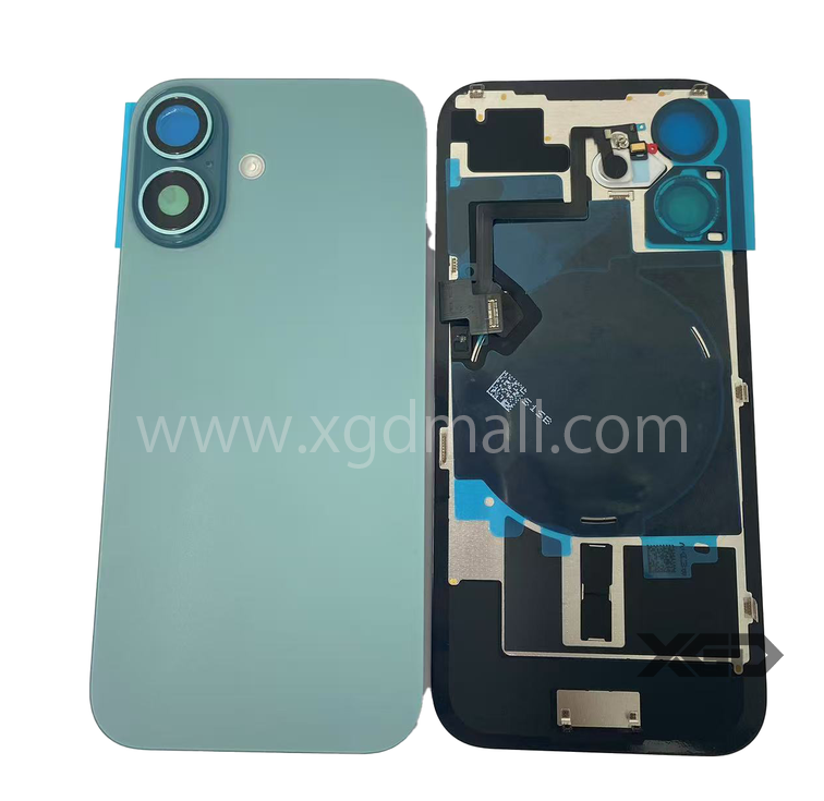 （取り寄せ品）iPhone 16  バックガラス 互換品（レンズ＆MagSafe付き）緑 ロゴなし