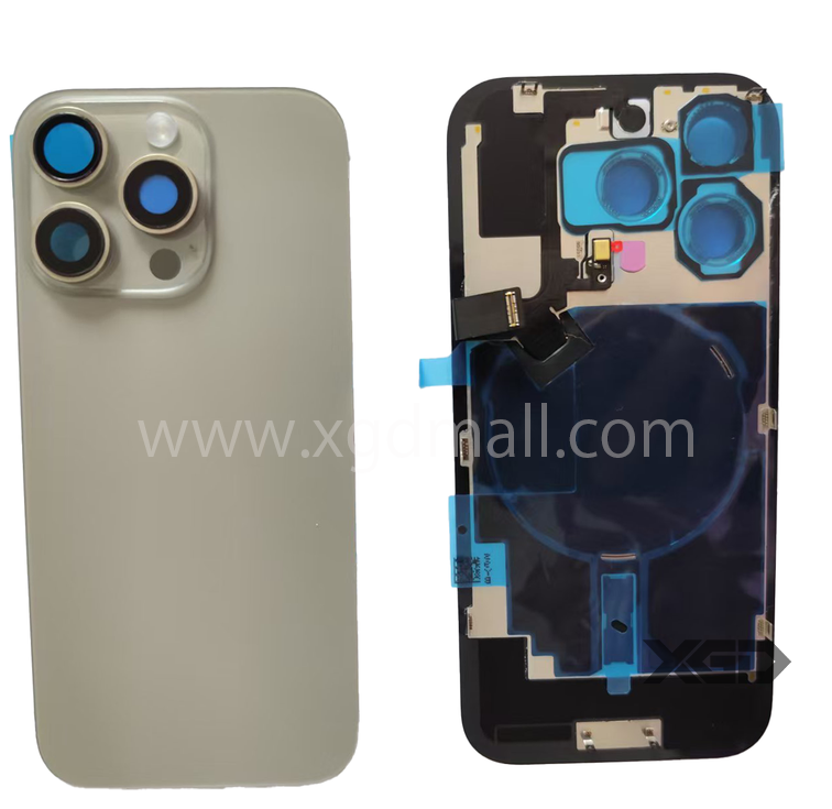 iPhone 16Pro バックガラス 互換品（レンズ＆MagSafe付き）ナチュラルチタニウム ロゴなし