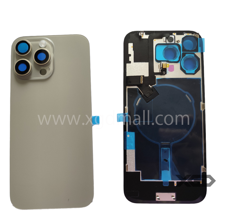 iPhone 16Pro Max バックガラス（レンズ・MagSafe付き・ロゴなし）｜互換品 ナチュラルチタニウム