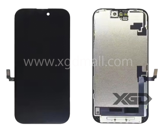 [X6309互換パネル｜液晶] iPhone 16 フロントパネル 黒｜互換品（SoftOLED）