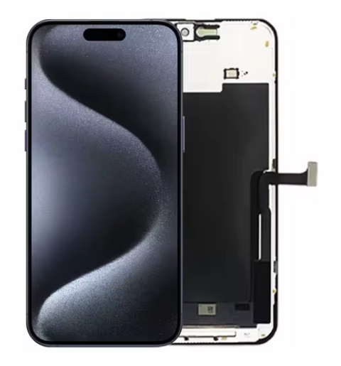 （取り寄せ品 ）iPhone 15Pro Max フロントパネル 黒｜互換品 FHD｜JCID製
