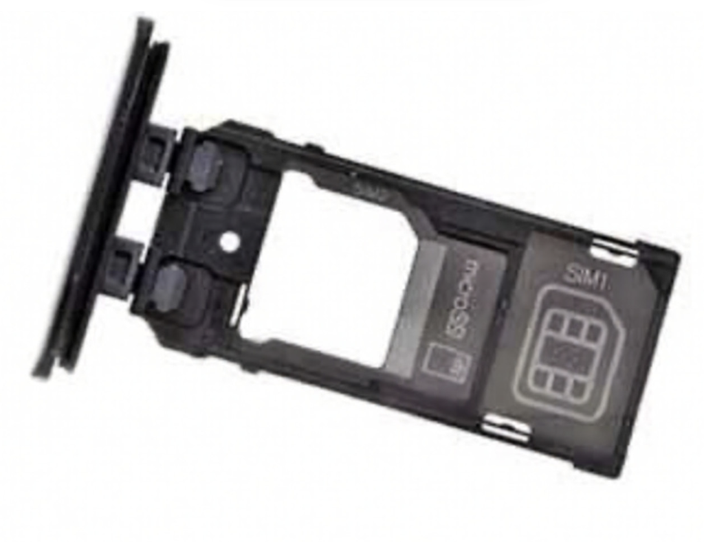 （取り寄せ品）Xperia 5(J9210) SIM+Micro SD カードトレイ キャップ付き 黒