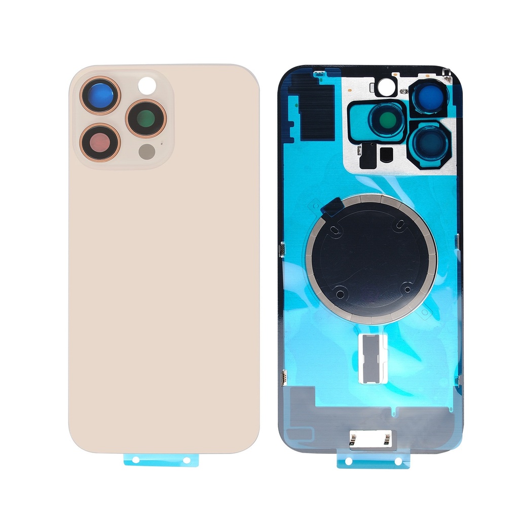 （取り寄せ品）iPhone 16Pro Max バックガラス 互換品（レンズ＆MagSafe付き）金