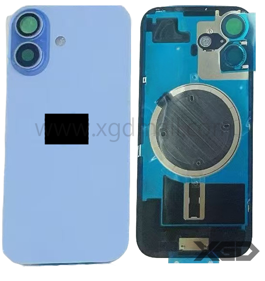 [G2232背面パネル｜バッテリーカバー｜バックカバー] iPhone 17  バックガラス 互換品（レンズ＆MagSafe付き）青
