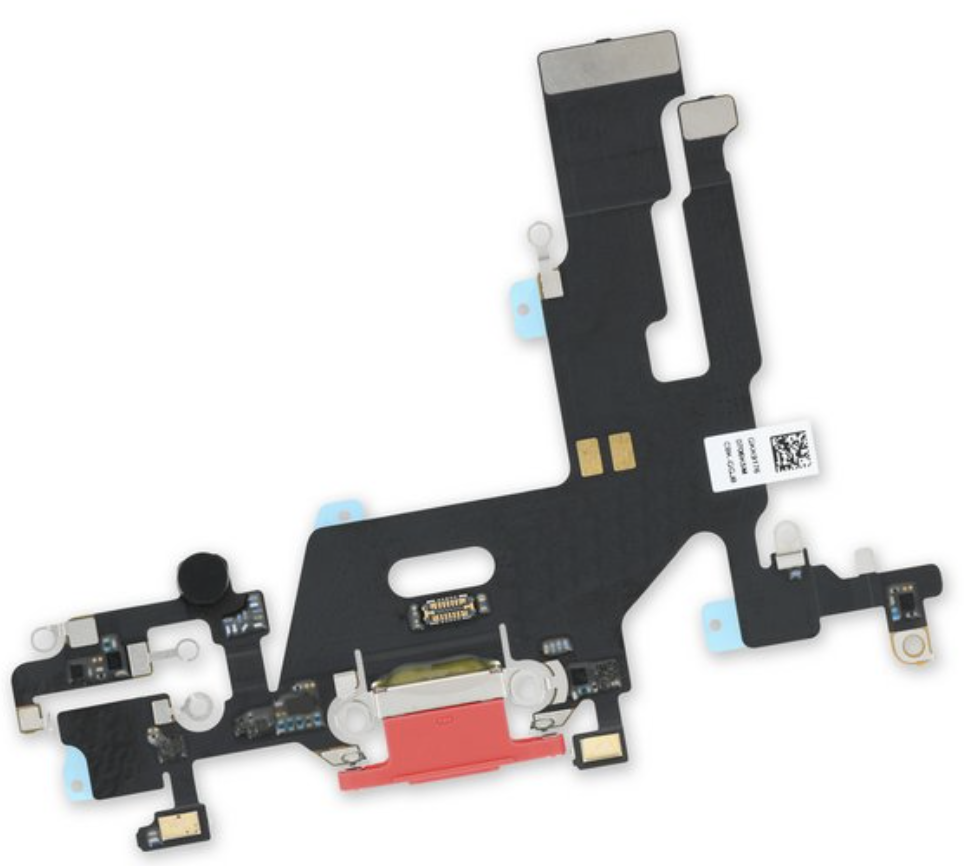 [X2342ライトニングコネクタ｜充電ポート] iPhone 11 ドックコネクター 赤  取り外し品