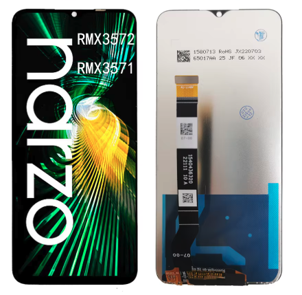 （取り寄せ品）Realme Narzo 50 5G フロントパネル 黒｜純正組立品