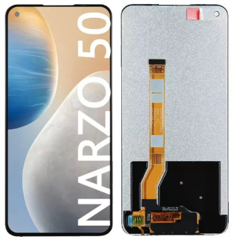 （取り寄せ品）Realme Narzo 50 4G フロントパネル 黒｜純正組立品