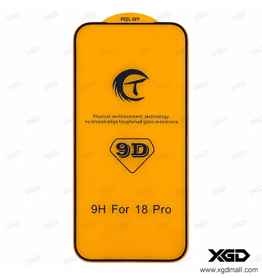[G4037保護フィルム] iPhone 18Pro ガラスフィルム (9D) 黒