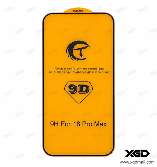 [G4038保護フィルム] iPhone 18Pro Max ガラスフィルム (9D) 黒