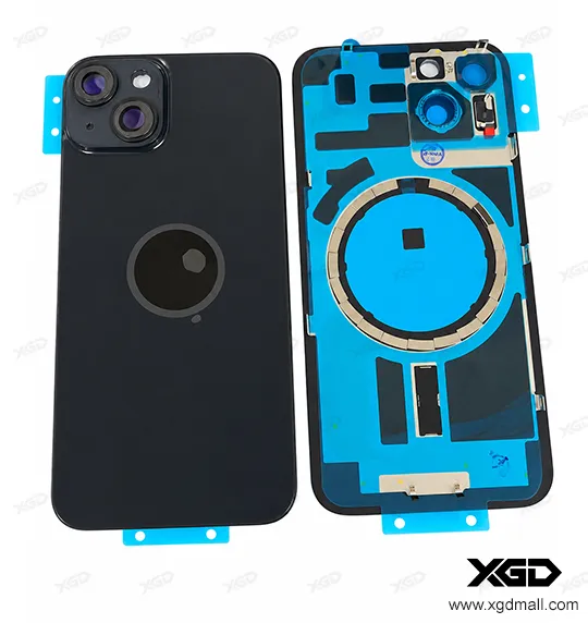 [G4173背面パネル｜バッテリーカバー｜バックカバー] iPhone 14 バックガラス（充電コイルなし）｜互換品 ミッドナイト